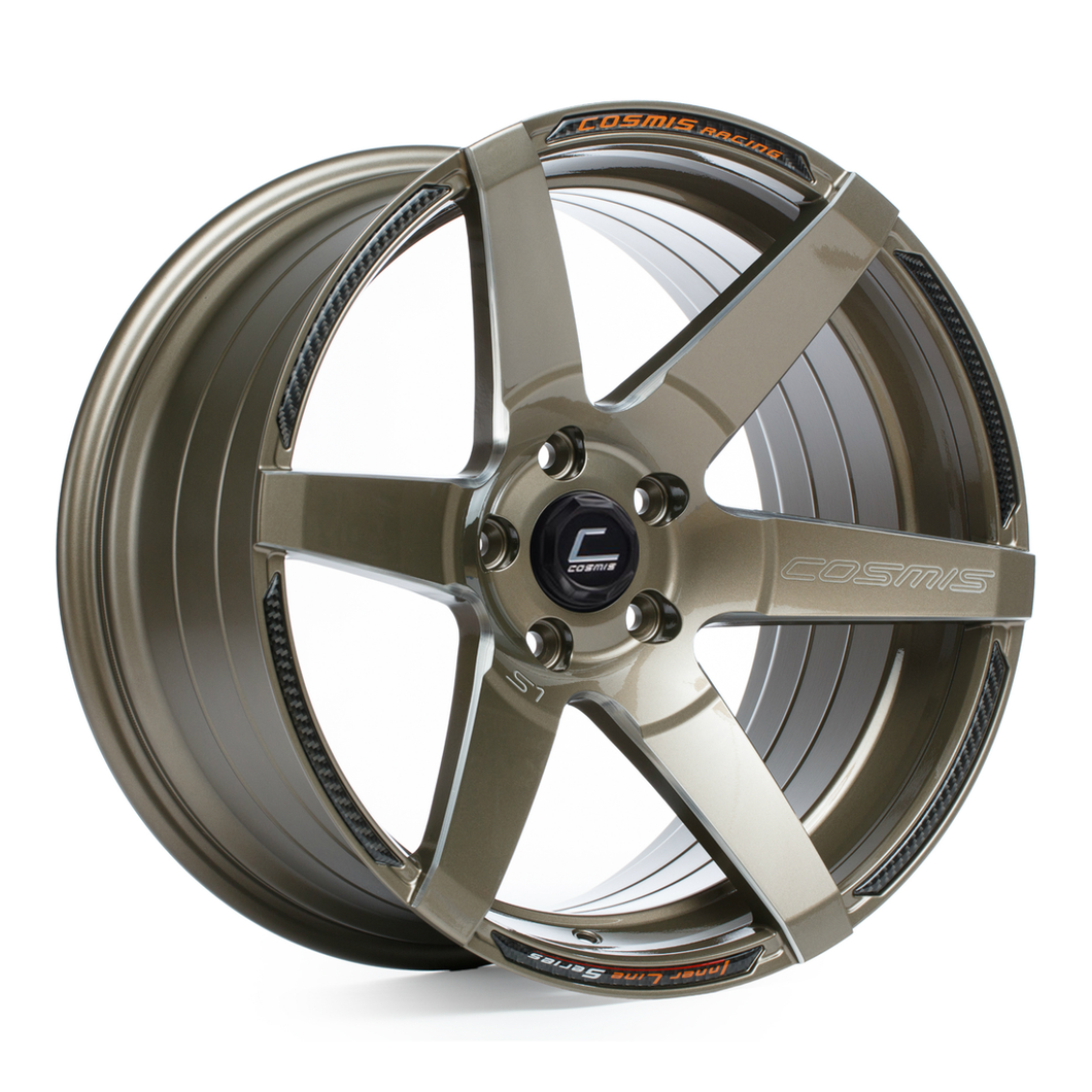 333.00 Cosmis Racing S1 Wheels (18x10.5) [Bronze w/ Milled Spokes +5mm Offset] 5x114.3 - Redline360