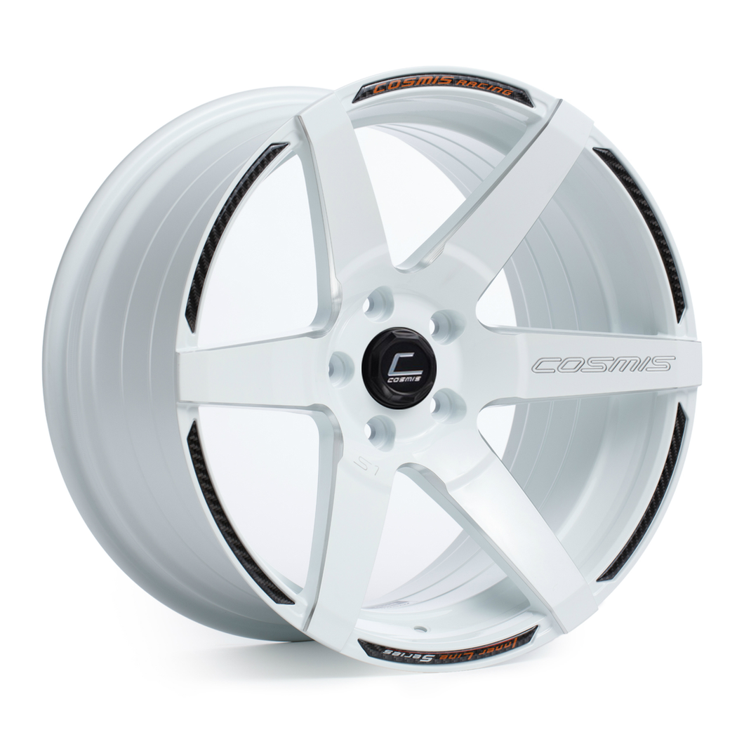 306.00 Cosmis Racing S1 Wheels (18x10.5) [White w/ Milled Spokes +5mm Offset] 5x114.3 - Redline360