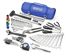 Load image into Gallery viewer, 449.95 Sparco Trackside Tool Roll (68 Piece Bag w/ Breaker Bar / Extensions / Hammer / Hex Wrenches / Pliers / Ratchets / Screw Drivers / Side Cutters / Sockets / Tape Measure) - Redline360 Alternate Image
