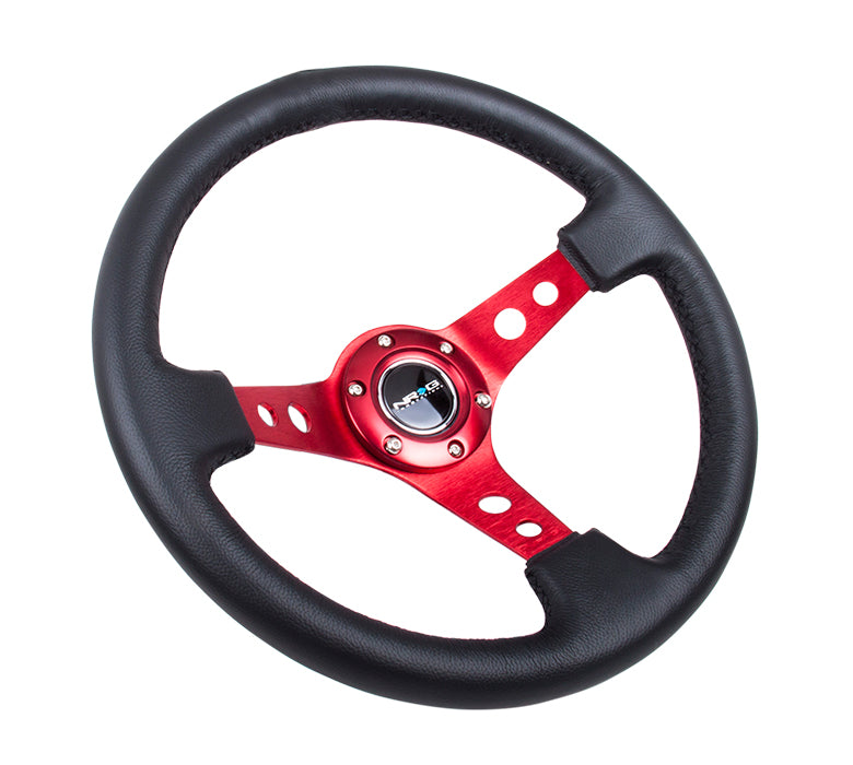 107.95 NRG Steering Wheels (Leather - Black Stitch - 350mm - 3