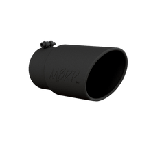 Load image into Gallery viewer, MBRP Exhaust Tip [6" O.D. / Angled Rolled End / 5" inlet / 12" length] T304 Stainless Steel or Black Coated - Black Coated Aluminized Alternate Image