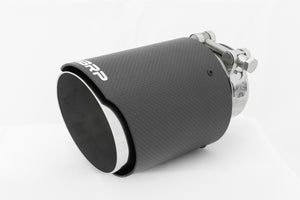 54.99 MBRP Exhaust Tips [2.5" inlet / 4"OD / Single Wall Angle Cut /  6.5" length] T304 Stainless / Burnt End  / Carbon Fiber Tips - Redline360