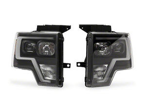 Raxiom Projector Headlights Ford F150 Factory Halogen (09-14) Black Housing/ Clear Lens