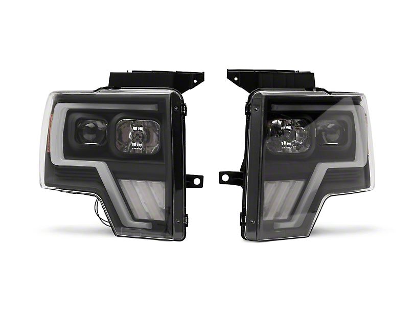 Raxiom Projector Headlights Ford F150 Factory Halogen (09-14) Black Housing/ Clear Lens