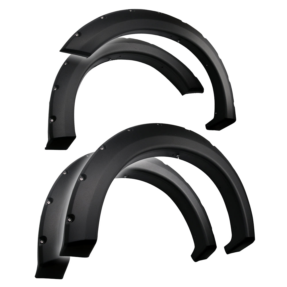 205.00 Tyger Bolt-Riveted Style Fender Flares Ford F150 (04-08) [Matte Black] 4PC Rugged or Paintable Smooth Textured - Redline360
