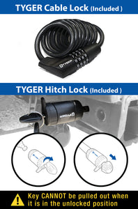 119.00 Tyger Hitch Mounted Bike Rack [1.25" and 2" Hitch Receivers] 3-Bikes or 4-Bikes - Redline360