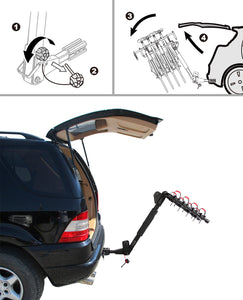 119.00 Tyger Hitch Mounted Bike Rack [1.25" and 2" Hitch Receivers] 3-Bikes or 4-Bikes - Redline360