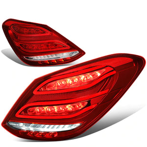 DNA LED Tail Lights Mercedes C-Class W205 (15-18) w/ 3D LED Light Tube - Red/Clear or Red/Smoked Lens