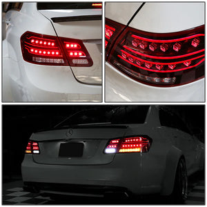 DNA LED Tail Lights Mercedes E300 E350 E400 E500 Sedan W212 (10-12) w/ Tron Style LED Bar - Clear or Smoked