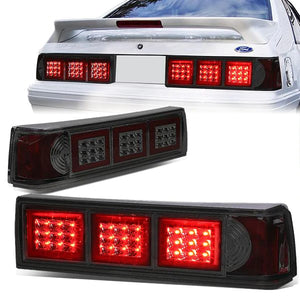 DNA LED Tail Lights Ford Mustang (87-93) [Fox Body] Smoke / Clear / Smoked Lens