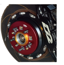 Load image into Gallery viewer, Project Kics Duralumin Wide Tread Spacer Cover - Red / Blue / Black - Red Alternate Image