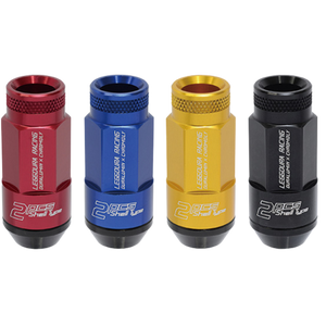 Project Kics Lug Nut Set [Leggdura Racing Shell / RL53 Knurled Type - 20 PCS - M12X1.5 or M12X1.25] Red / Blue / Gold / Black
