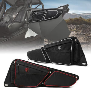 69.99 Xprite Front Side Door Storage Bags Polaris RZR/XP/Turbo/S 1000/S900 - Red / White - Redline360