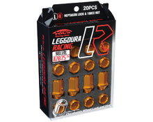 Load image into Gallery viewer, Project Kics Lug Nuts &amp; Lock Set [Leggdura Racing - Optional Finish] M12X1.50 or M12X1.25 - 20 pcs / M12X1.50 / Yellow Gold Alternate Image