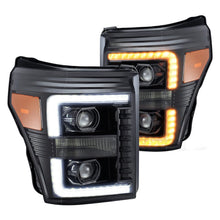 Load image into Gallery viewer, 775.00 AlphaRex Dual LED Projector Headlights Ford Super Duty Series [LUXX Series - Switchback DRL &amp; Sequential Signal] (11-16) Alpha-Black / Black / Chrome - Redline360 Alternate Image