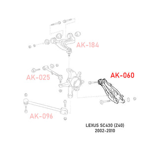 GodSpeed Project Rear Upper Camber Control Arms Set For Lexus SC430 Z40 (2002–2010) – Adjustable, With Bushings