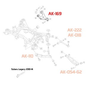 255.00 Godspeed Camber Kit Subaru Legacy (2010-2014) Rear Upper Adjustable - Redline360