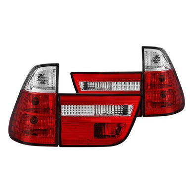 137.74 Spyder Euro Style Tail Lights BMW X5 E53 (2000-2006) Red Clear or Red Smoke - Redline360