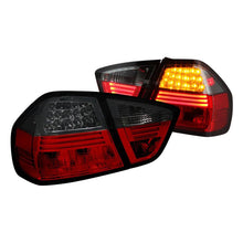 Load image into Gallery viewer, Spyder LED Tail Lights BMW 3 Series E90 Sedan (06-08) Black / Red Smoke / Smoke - Red Clear Alternate Image