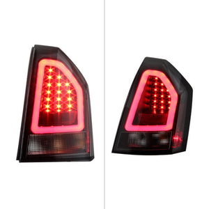 336.15 Spyder V2 LED Tail Lights Chrysler 300C (05-07) [w/ Light Bar] Black / Red Clear / Smoke - Redline360