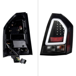 336.15 Spyder V2 LED Tail Lights Chrysler 300C (05-07) [w/ Light Bar] Black / Red Clear / Smoke - Redline360