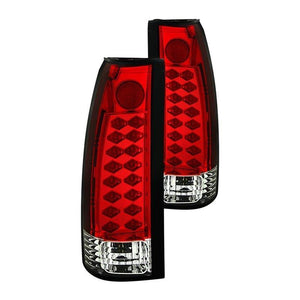 159.87 Spyder LED Tail Lights Chevy Suburban (92-99) Black / Black Smoke / Chrome / Red Clear / Red Smoke - Redline360