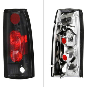 57.10 Spyder Euro Style Tail Lights Chevy Suburban (92-94) Black / Black Smoke / Chrome / Smoke - Redline360