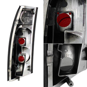 57.10 Spyder Euro Style Tail Lights Chevy Suburban (92-94) Black / Black Smoke / Chrome / Smoke - Redline360