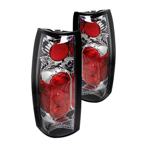 57.10 Spyder Euro Style Tail Lights Chevy Suburban (92-94) Black / Black Smoke / Chrome / Smoke - Redline360