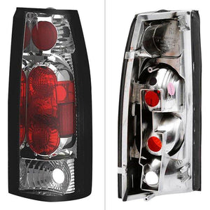 57.10 Spyder Euro Style Tail Lights Chevy Suburban (92-94) Black / Black Smoke / Chrome / Smoke - Redline360