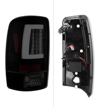 Load image into Gallery viewer, Spyder Tail Lights Chevy Suburban/Tahoe 1500/2500 (00-06) [V2 w/ Light Bar LED] Black / Smoke / Red Clear - Black Alternate Image
