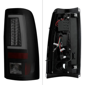 223.38 Spyder V2 LED Tail Lights Chevy Silverado (03-07) [w/ LED Light Bar] Black / Black Smoke / Chrome / Red Clear / Red Smoke / Smoke - Redline360