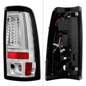 223.38 Spyder V2 LED Tail Lights Chevy Silverado (03-07) [w/ LED Light Bar] Black / Black Smoke / Chrome / Red Clear / Red Smoke / Smoke - Redline360