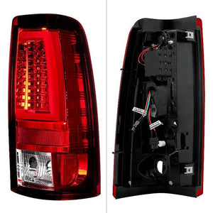 223.38 Spyder V2 LED Tail Lights Chevy Silverado (03-07) [w/ LED Light Bar] Black / Black Smoke / Chrome / Red Clear / Red Smoke / Smoke - Redline360