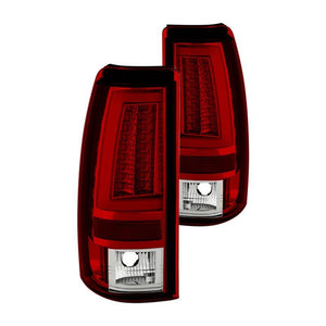 223.38 Spyder V2 LED Tail Lights Chevy Silverado (03-07) [w/ LED Light Bar] Black / Black Smoke / Chrome / Red Clear / Red Smoke / Smoke - Redline360