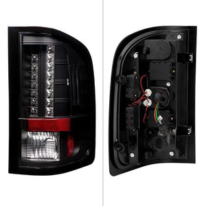 225.53 Spyder LED Tail Lights GMC Sierra 3500HD Dually Models (07-14) Black / Black Smoke / Red Smoke / Red Clear - Redline360