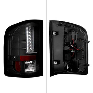 225.53 Spyder LED Tail Lights Chevy Silverado 1500 (07-13) 2500HD/3500HD (07-14) Black / Black Smoke / Red Smoke / Red Clear - Redline360