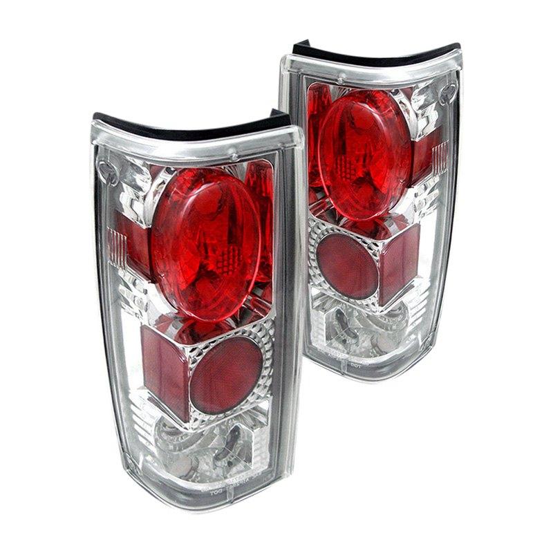 57.81 Spyder Euro Style Tail Lights GMC Jimmy (1982-1994) Black / Chrome / Smoke - Redline360