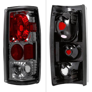 67.81 Spyder Euro Style Tail Lights Chevy S10/S10 Blazer (82-93) Black / Chrome / Smoke - Redline360