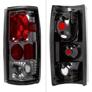 57.81 Spyder Euro Style Tail Lights GMC Jimmy (1982-1994) Black / Chrome / Smoke - Redline360