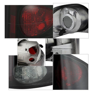 57.81 Spyder Euro Style Tail Lights Chevy S10 (94-04) Black / Chrome / Black Smoke / Smoke - Redline360