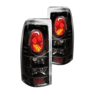 81.36 Spyder Euro Style Tail Lights Chevy Silverado 1500/2500 (99-02) [Non-Stepside] Black / Chrome / Black Smoke / Smoke - Redline360