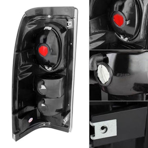 81.36 Spyder Euro Style Tail Lights Chevy Silverado 1500/2500 (99-02) [Non-Stepside] Black / Chrome / Black Smoke / Smoke - Redline360