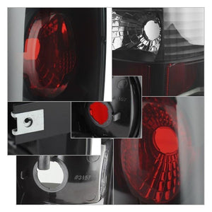 81.36 Spyder Euro Style Tail Lights Chevy Silverado 1500/2500 (99-02) [Non-Stepside] Black / Chrome / Black Smoke / Smoke - Redline360