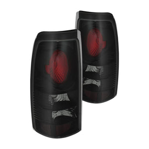 81.36 Spyder Euro Style Tail Lights Chevy Silverado 1500/2500 (99-02) [Non-Stepside] Black / Chrome / Black Smoke / Smoke - Redline360