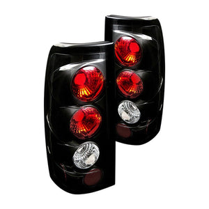 81.36 Spyder Euro Style Tail Lights Chevy Silverado 1500/2500 (99-02) [Non-Stepside] Black / Chrome / Black Smoke / Smoke - Redline360