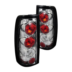 81.36 Spyder Euro Style Tail Lights Chevy Silverado 1500/2500 (99-02) [Non-Stepside] Black / Chrome / Black Smoke / Smoke - Redline360