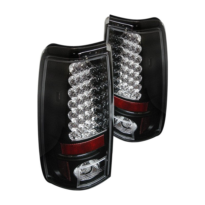 174.85 Spyder LED Tail Lights Chevy Silverado 1500/2500 Non-Stepside (99-02) Black / All Black / Red Clear / Red Smoke / Smoke - Redline360