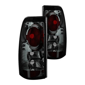 81.36 Spyder Euro Style Tail Lights Chevy Silverado 1500/2500 (99-02) [Non-Stepside] Black / Chrome / Black Smoke / Smoke - Redline360