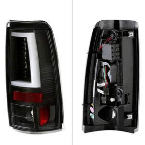 174.85 Spyder LED Tail Lights Chevy Silverado 1500/2500 Non-Stepside (99-02) Black / All Black / Red Clear / Red Smoke / Smoke - Redline360